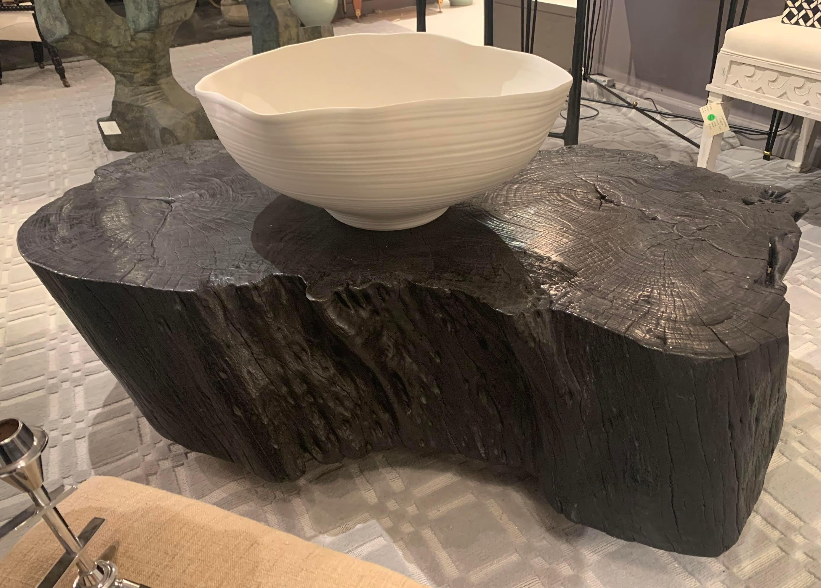 Extra Large Organic Shape Lychee Wood Coffee Table, Indonesia, Contemporary In New Condition In New York, NY