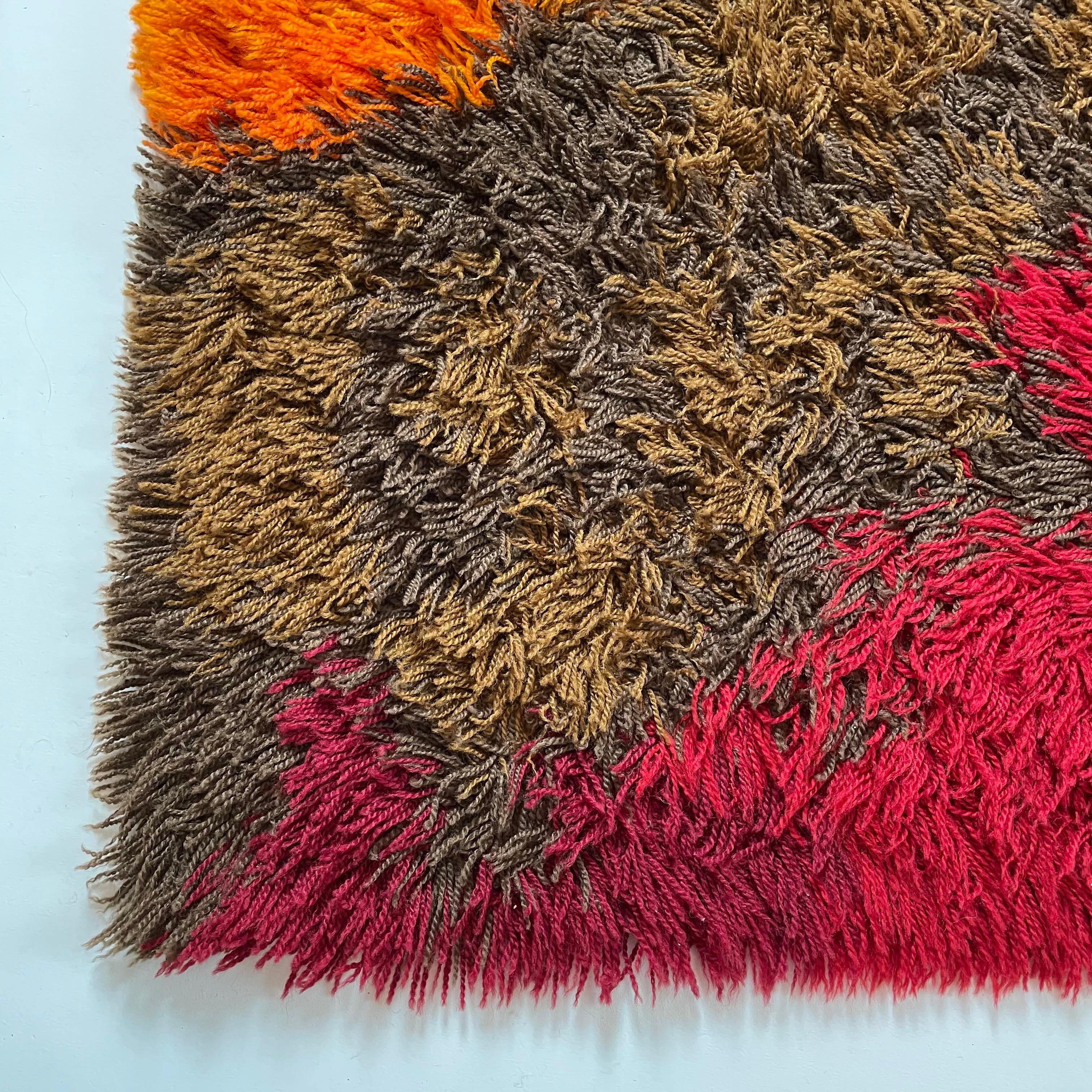 Extra Large Original Scandinavian High Pile Rya Rug by Ege Taepper Deluxe, 1970s In Excellent Condition In Kirchlengern, DE