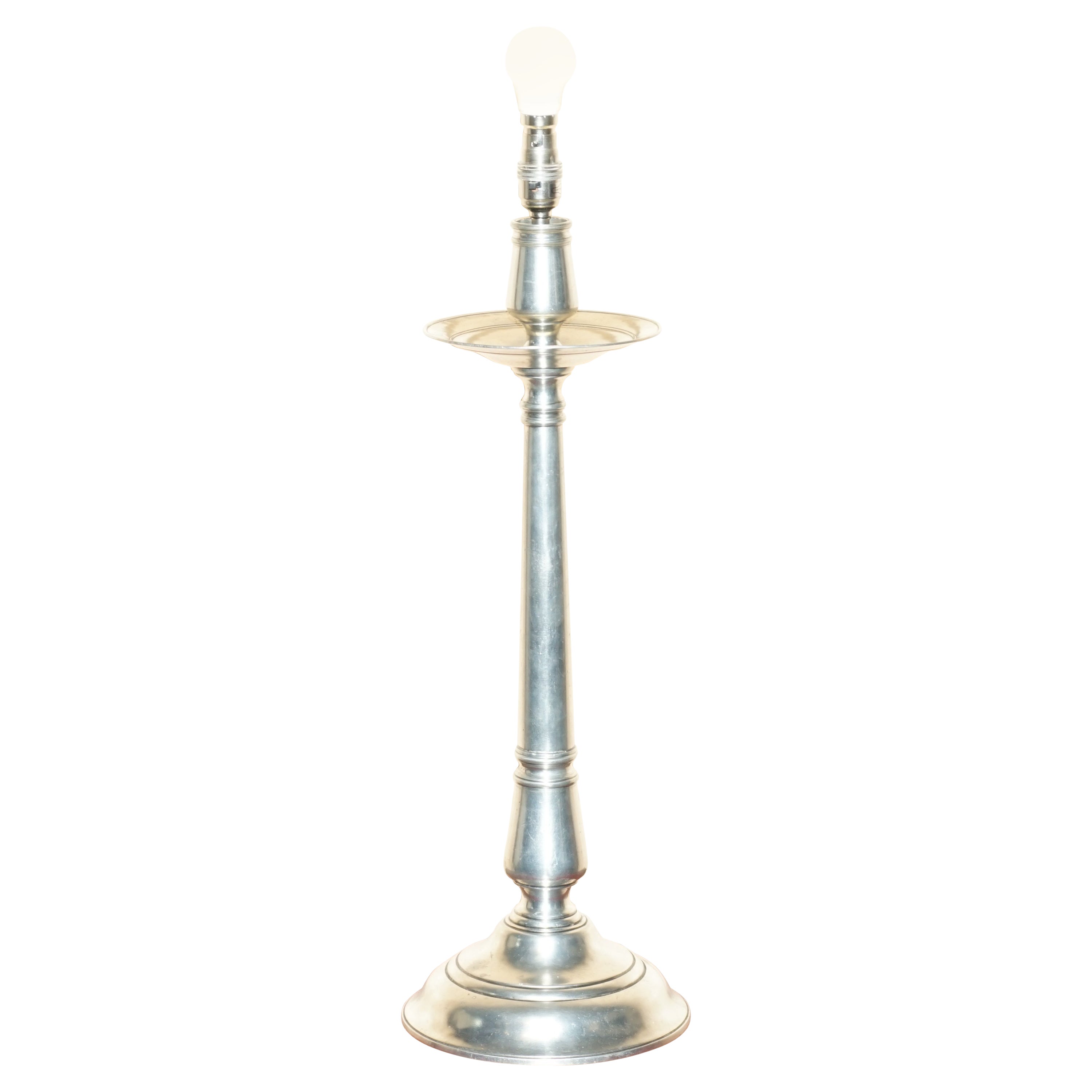 LÁMPARA DE PLATA EXTRA GRANDE CON ESTAMPADO DE LECHUGA ARTE ITALICA TAVOLA MARINONI CANDLESTiCK en venta