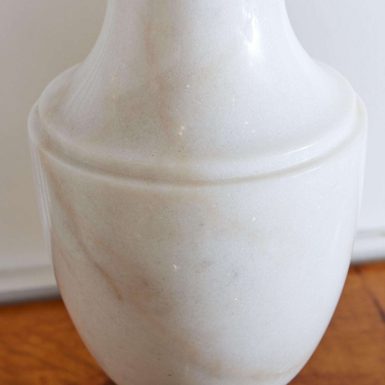 Extra Large Pair of White Carrara Marble Vases  3