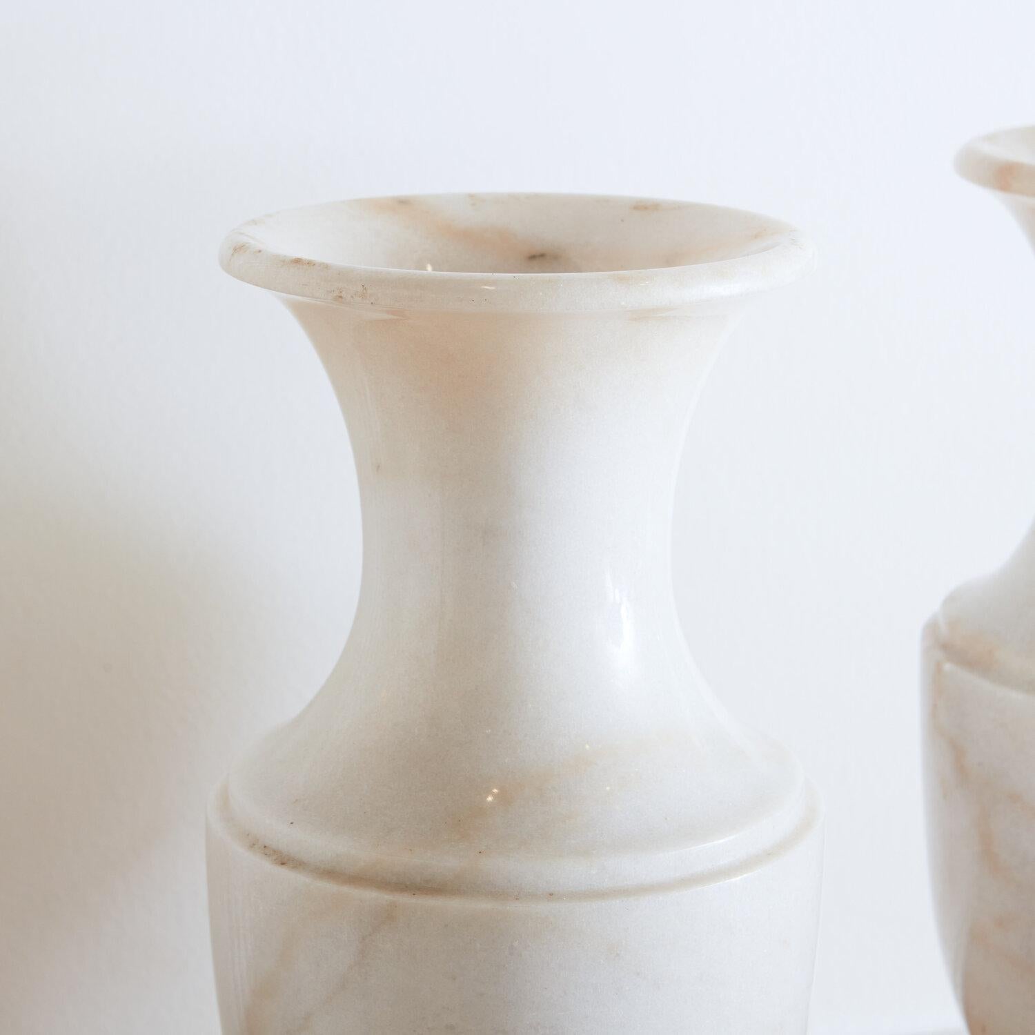Extra Large Pair of White Carrara Marble Vases  6