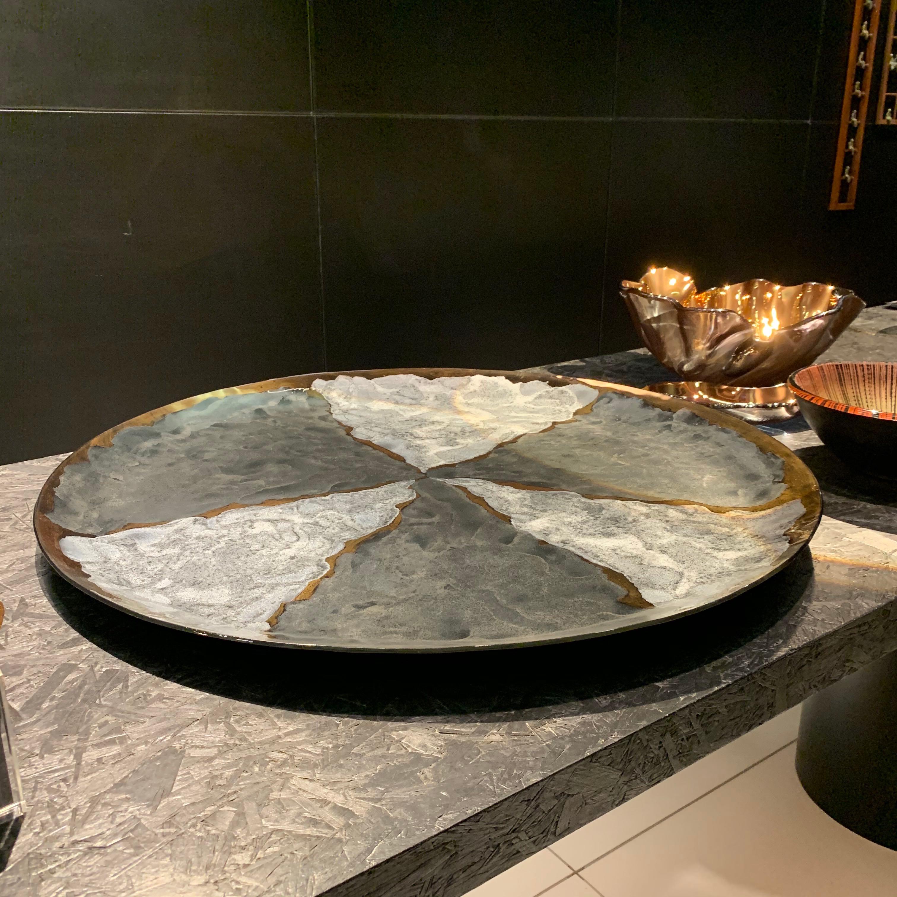 Extra Large Patterned Glass Platter, Brazil, Contemporary In New Condition In New York, NY