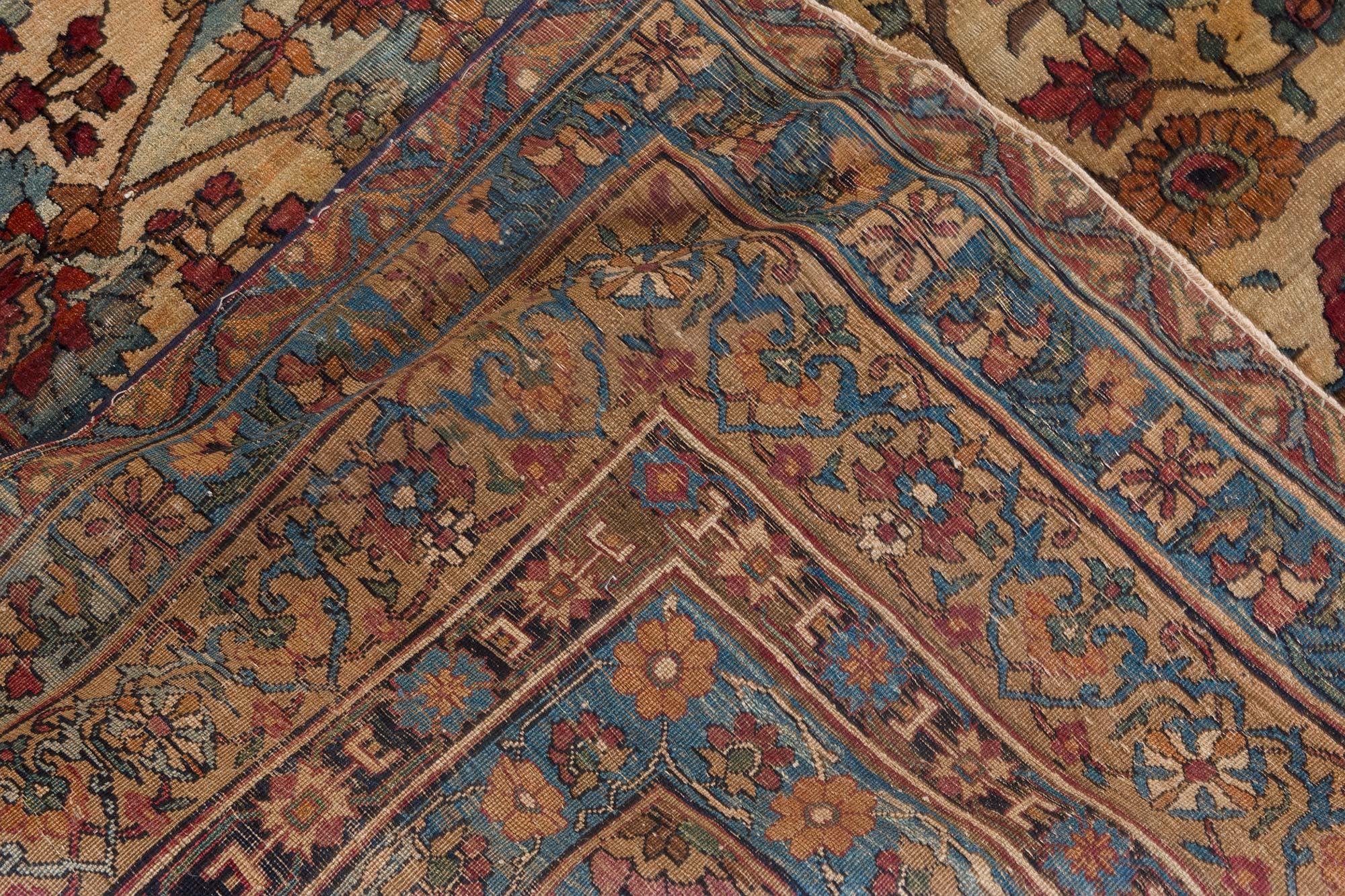 Extra Large Early 20th Century Persian Kirman Botanic Rug For Sale 1