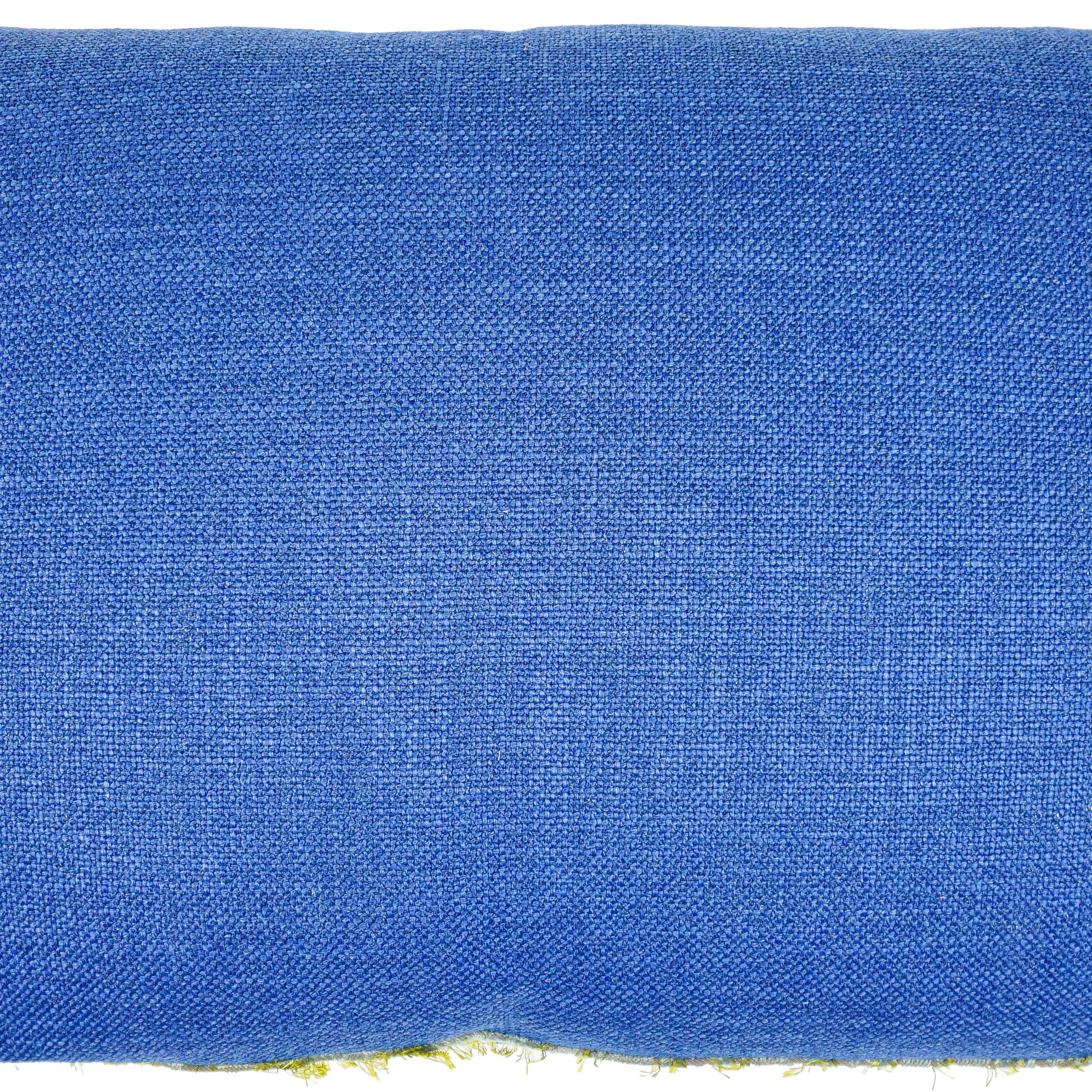 Cuscino extra large in piuma con damasco blu, rosa e oro in vendita 10