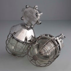 Extra Large Polish Vintage Industrial Cage Ceiling Light by Polam-Wilkasy