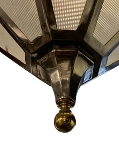 Extra Large Polished Steel and Glass Chandelier, England, 1940s