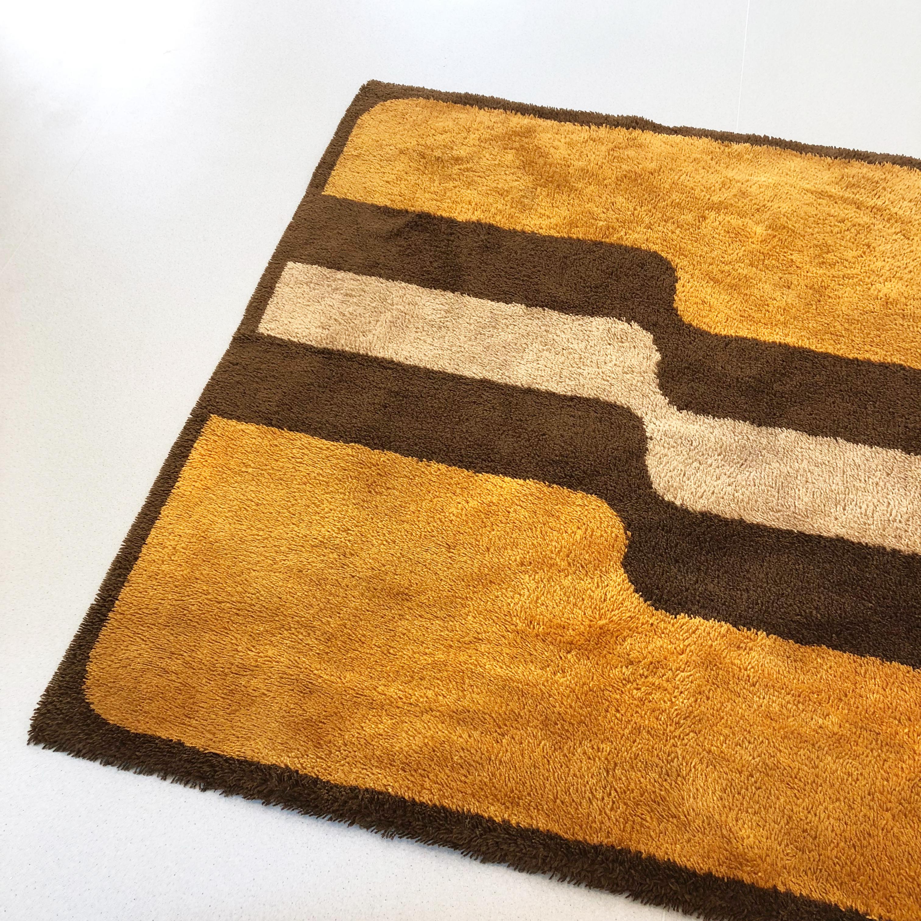 Extra Large Pop Art Multi-Color High Pile Wool Rug by Besmer, Germany, 1970s 4