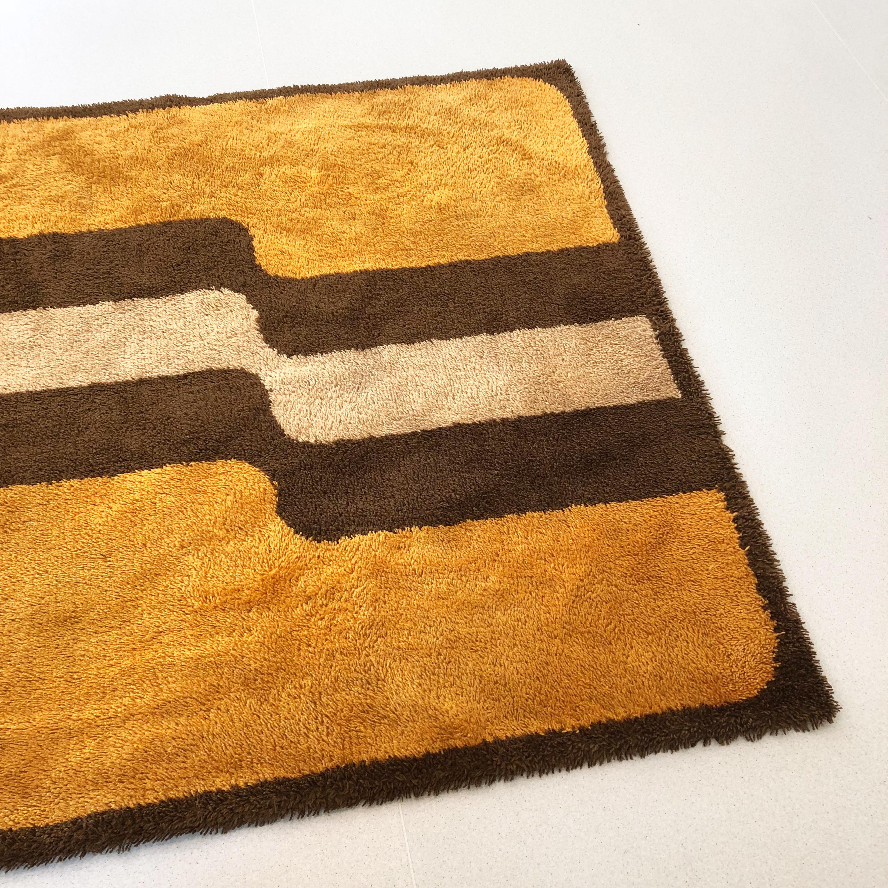 Extra Large Pop Art Multi-Color High Pile Wool Rug by Besmer, Germany, 1970s 5