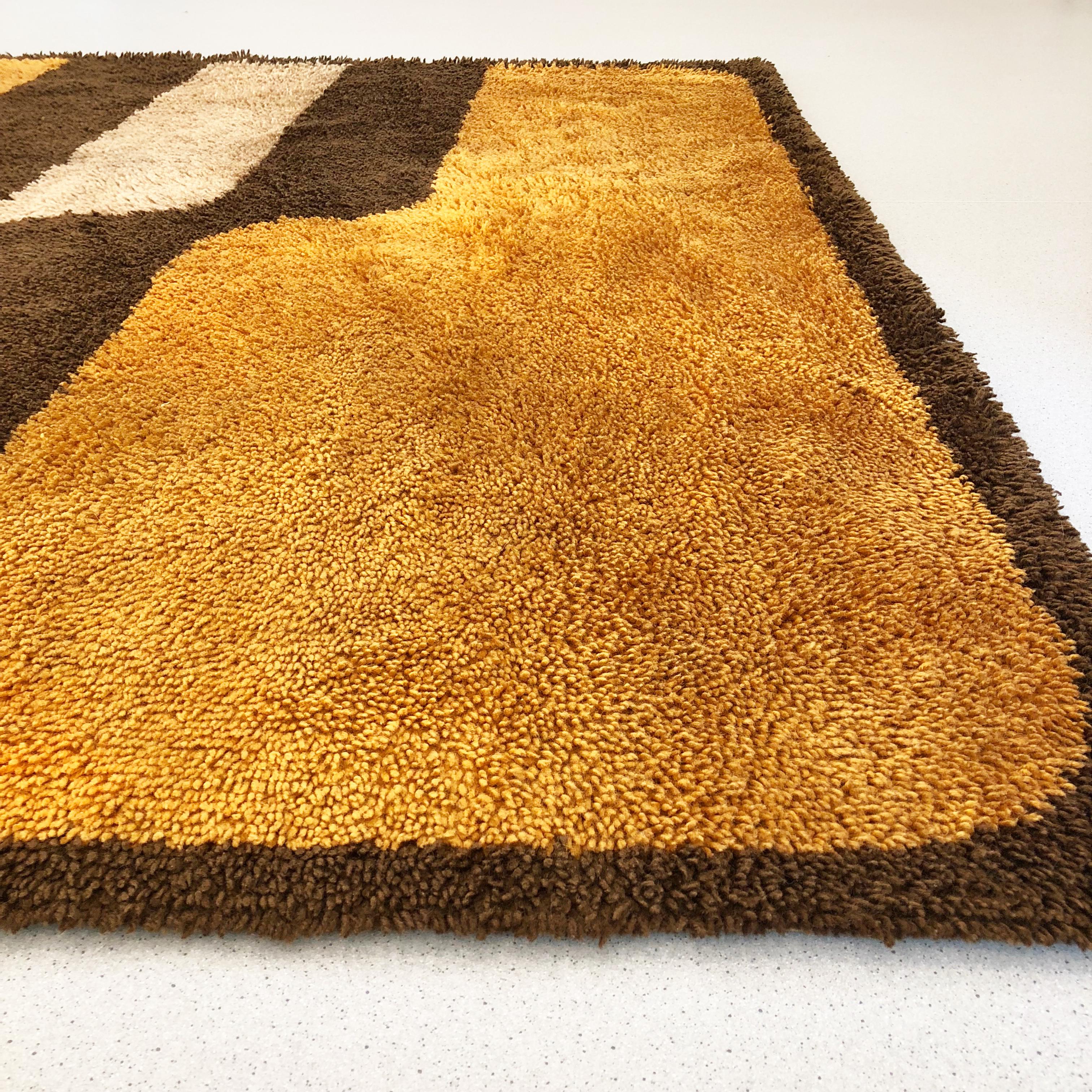 Extra Large Pop Art Multi-Color High Pile Wool Rug by Besmer, Germany, 1970s 6