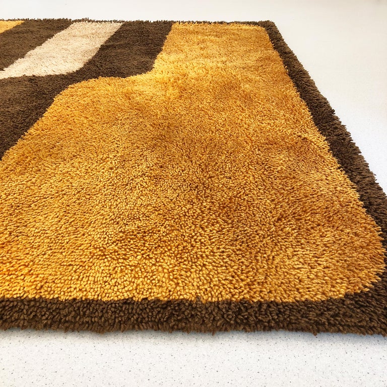 Extra Large Pop Art Multi-Color High Pile Wool Rug by Besmer, Germany ...