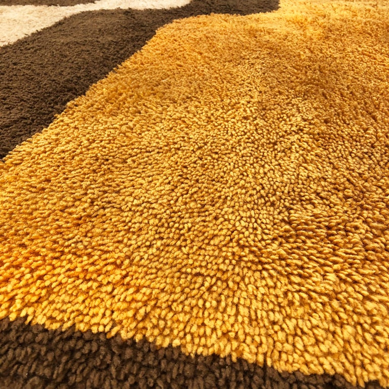 Extra Large Pop Art Multi-Color High Pile Wool Rug by Besmer, Germany ...