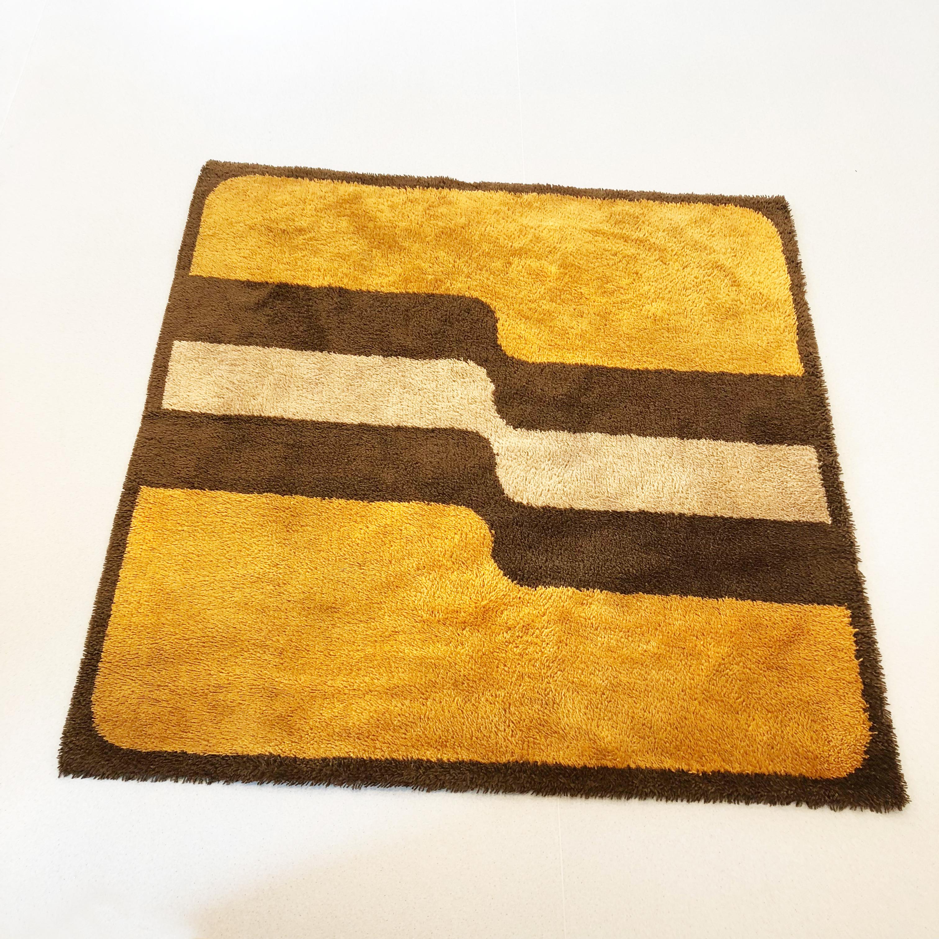 Extra Large Pop Art Multi-Color High Pile Wool Rug by Besmer, Germany, 1970s 10