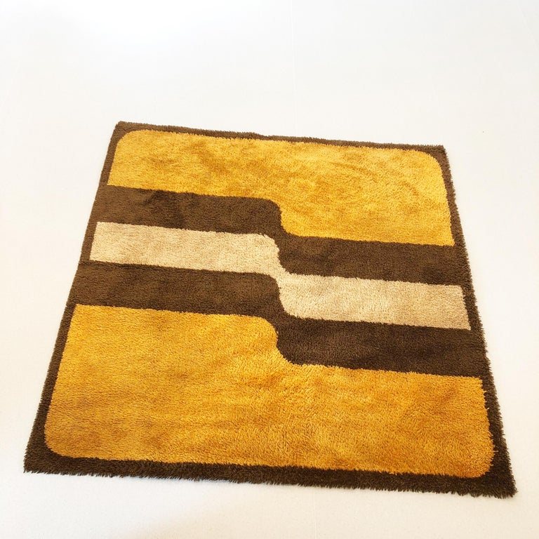 Extra Large Pop Art Multi-Color High Pile Wool Rug by Besmer, Germany ...