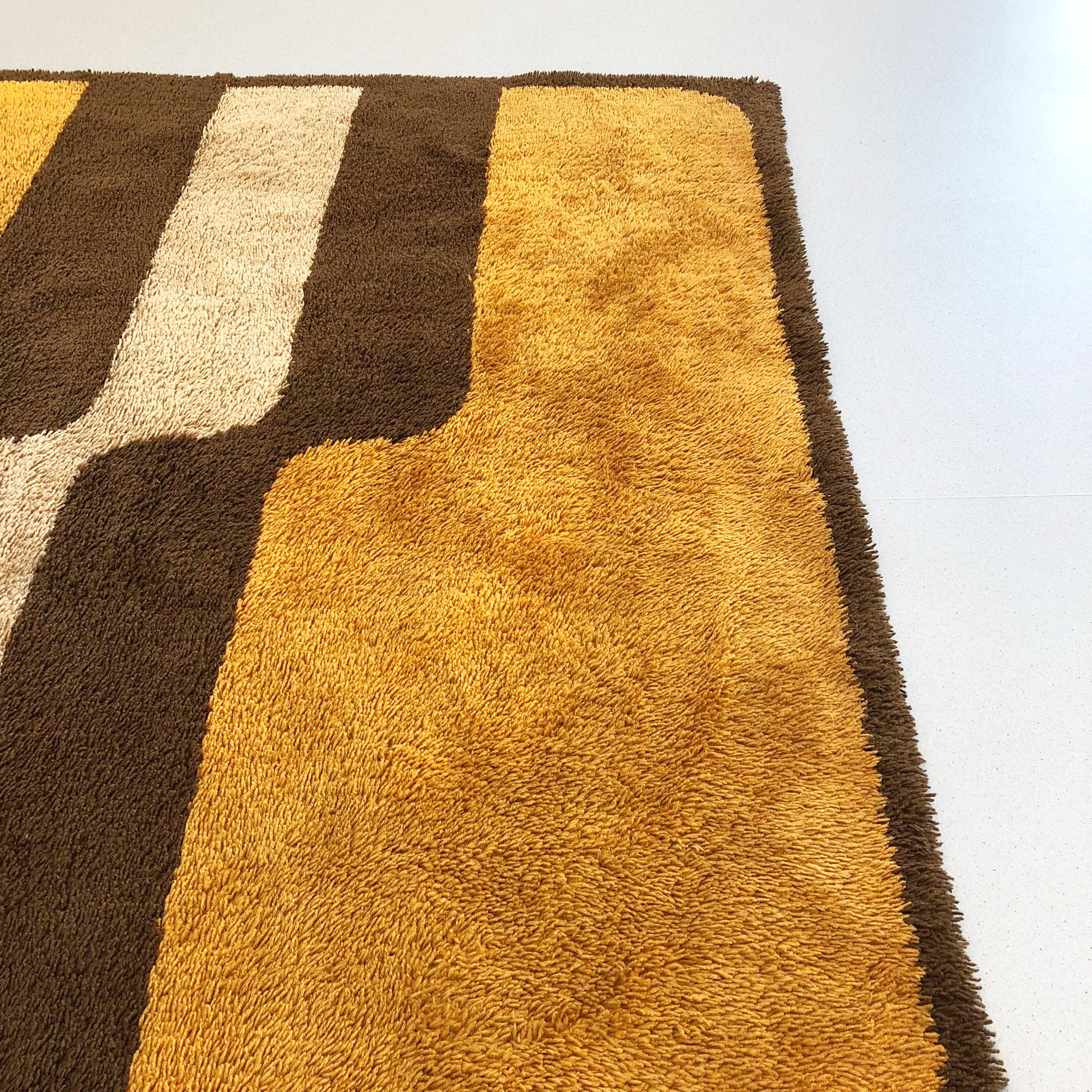Extra Large Pop Art Multi-Color High Pile Wool Rug by Besmer, Germany, 1970s 1
