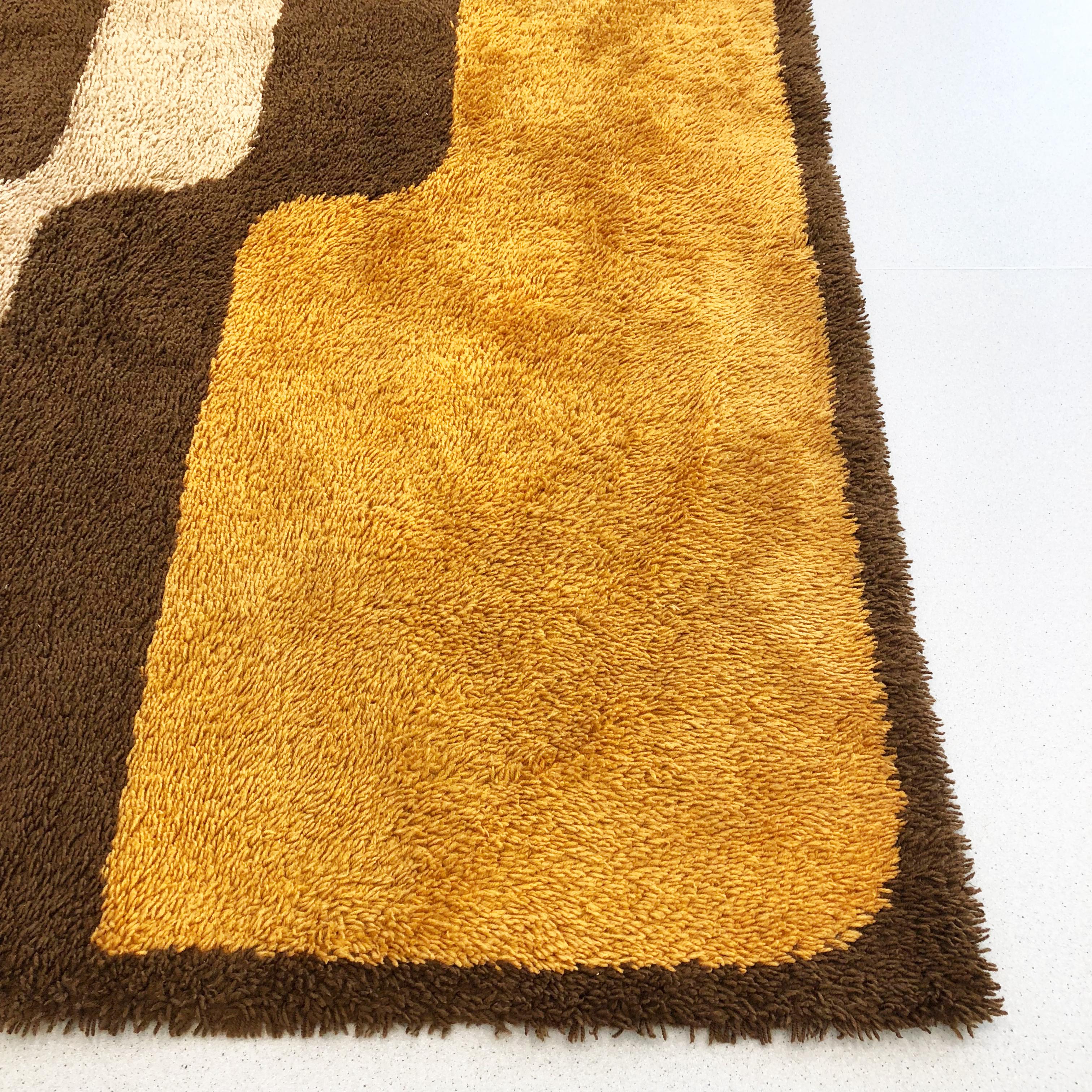 Extra Large Pop Art Multi-Color High Pile Wool Rug by Besmer, Germany, 1970s 2