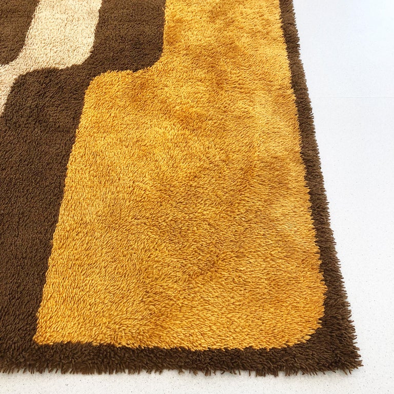 Extra Large Pop Art Multi-Color High Pile Wool Rug by Besmer, Germany ...