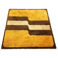 Extra Large Pop Art Multi-Color High Pile Wool Rug by Besmer, Germany, 1970s