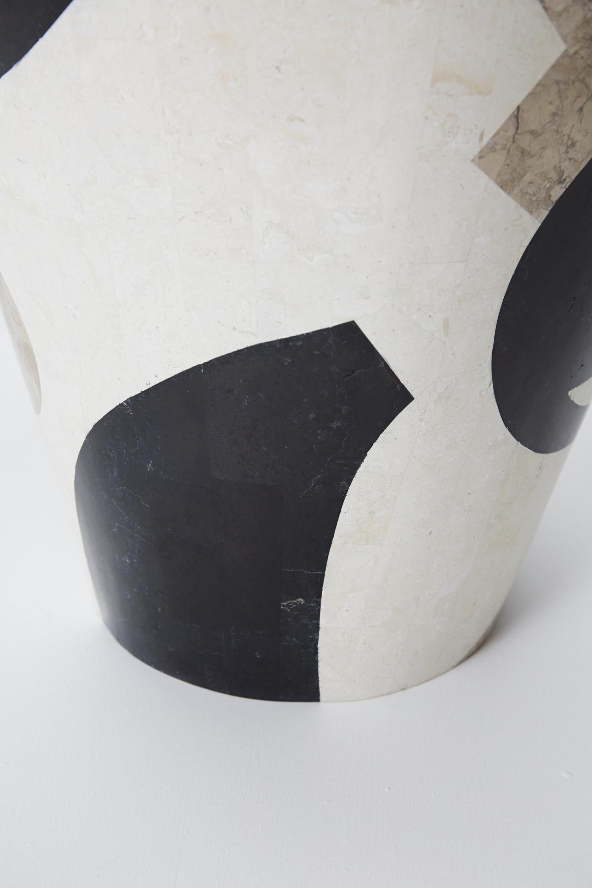 Stone Extra Large Postmodern Tessellated Et Cetera Mango Jar Floor Vase, 1990s