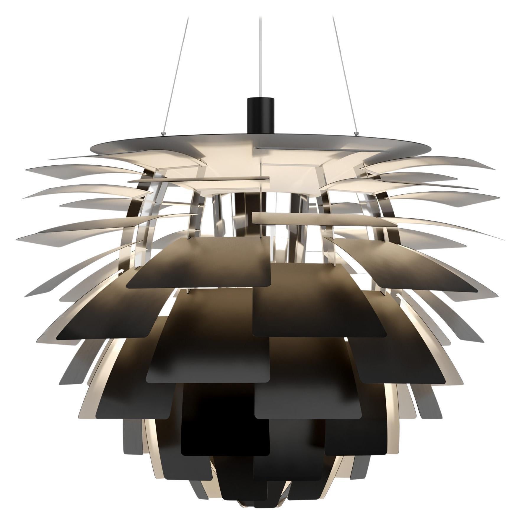 Lampadario extra large 'PH Artichoke' di Poul Henningsen per Louis Poulsen in nero