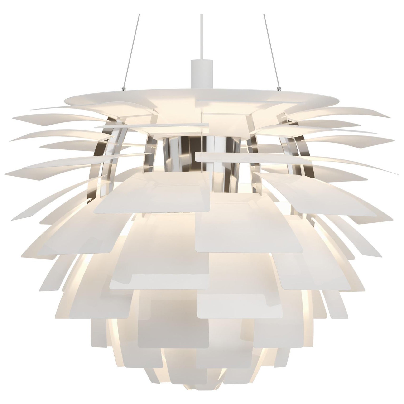 Lampadario extra large 'PH Artichoke' di Poul Henningsen per Louis Poulsen in bianco