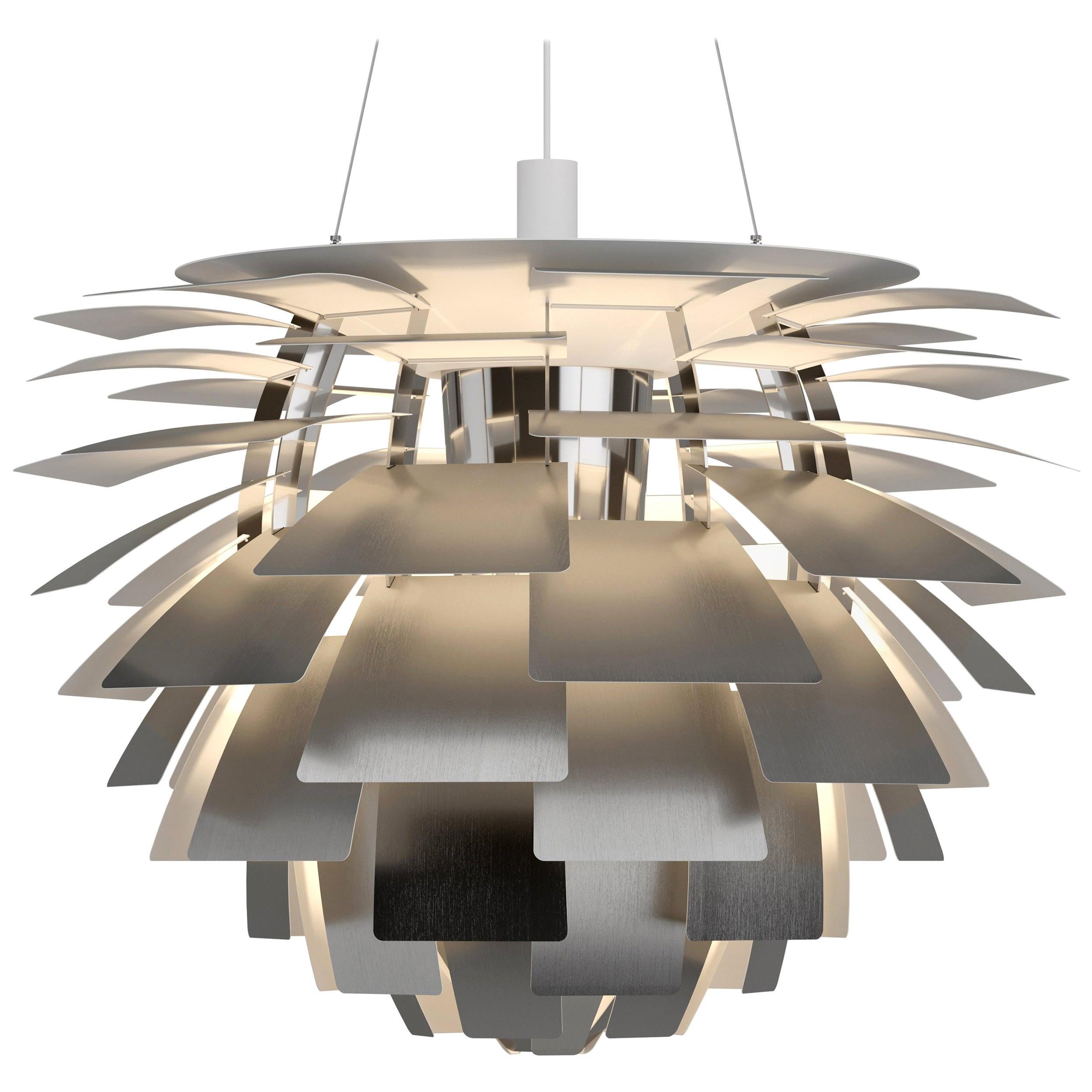 Lampadario extra large in acciaio di Poul Henningsen 'PH Artichoke' per Louis Poulsen