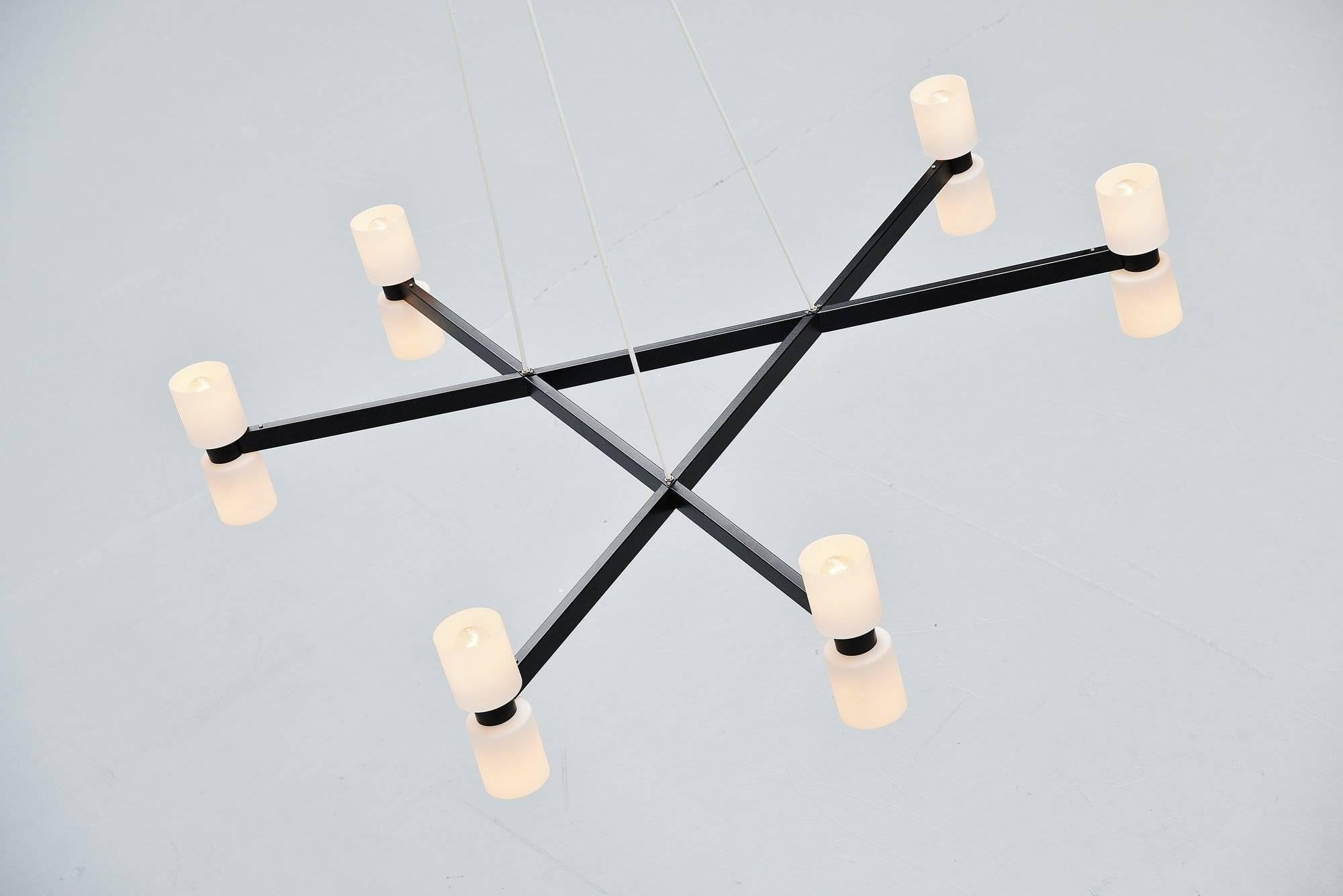 Dutch Extra Large RAAK Chandelier JW Bosman Holland, 1965