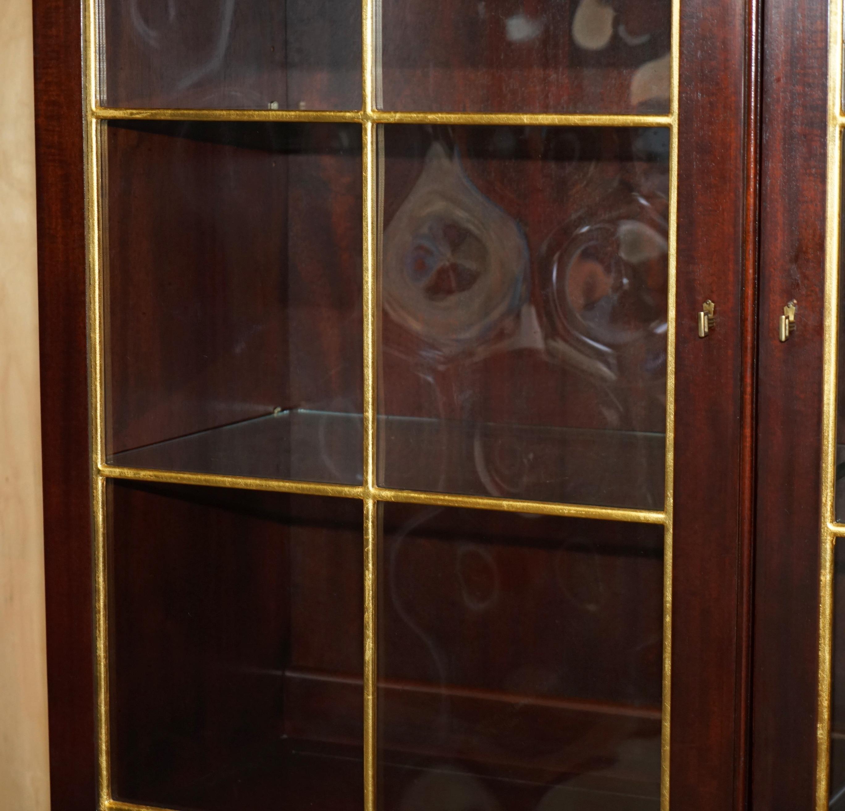 Hand-Crafted EXTRA LARGE RALPH LAUREN HENREDON ILLUMINATED DiSPLAY CABINET AMERICAN HARDWOOD For Sale
