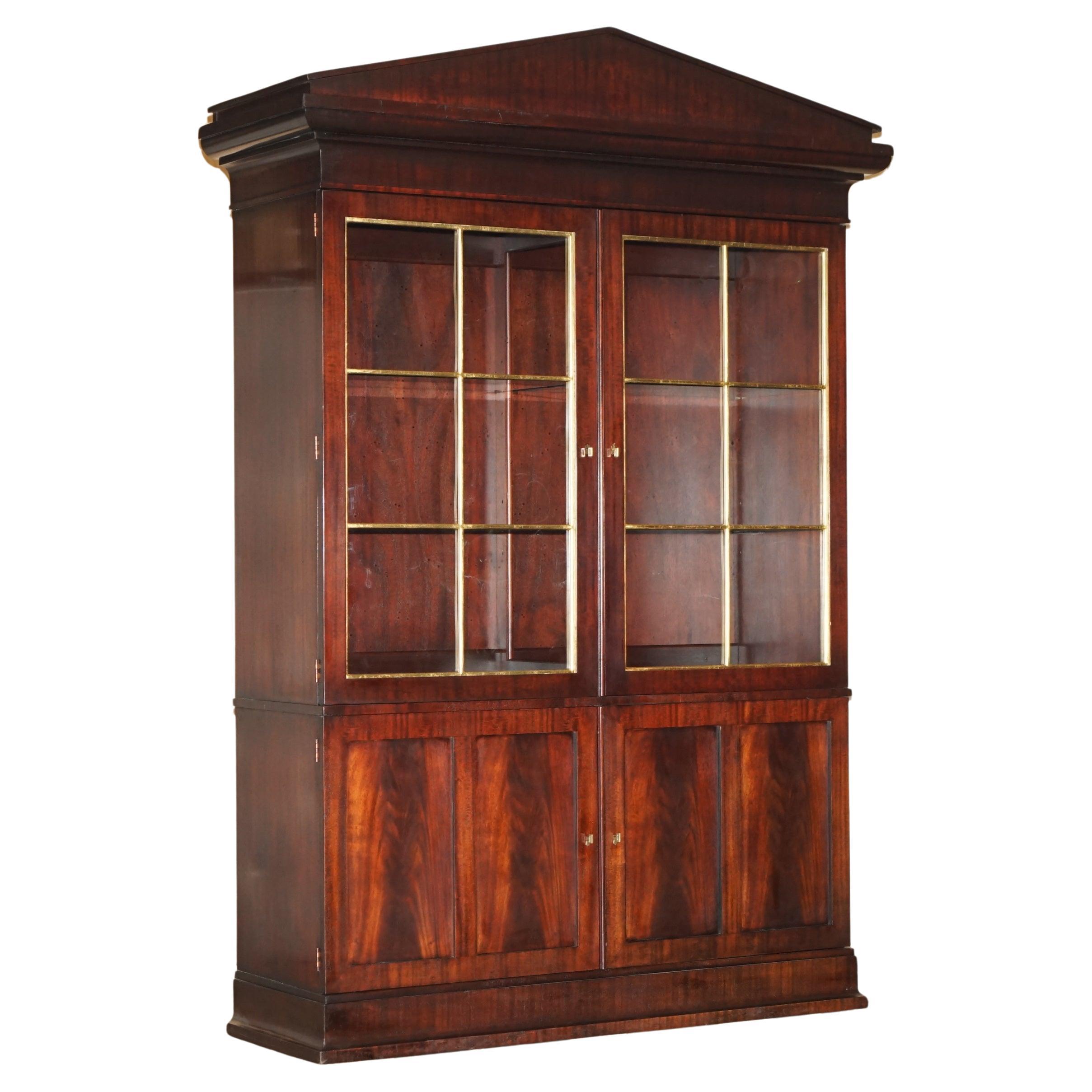 EXTRA LARGE RALPH LAUREN HENREDON ILLUMINATED DiSPLAY CABINET AMERICAN HARDWOOD For Sale