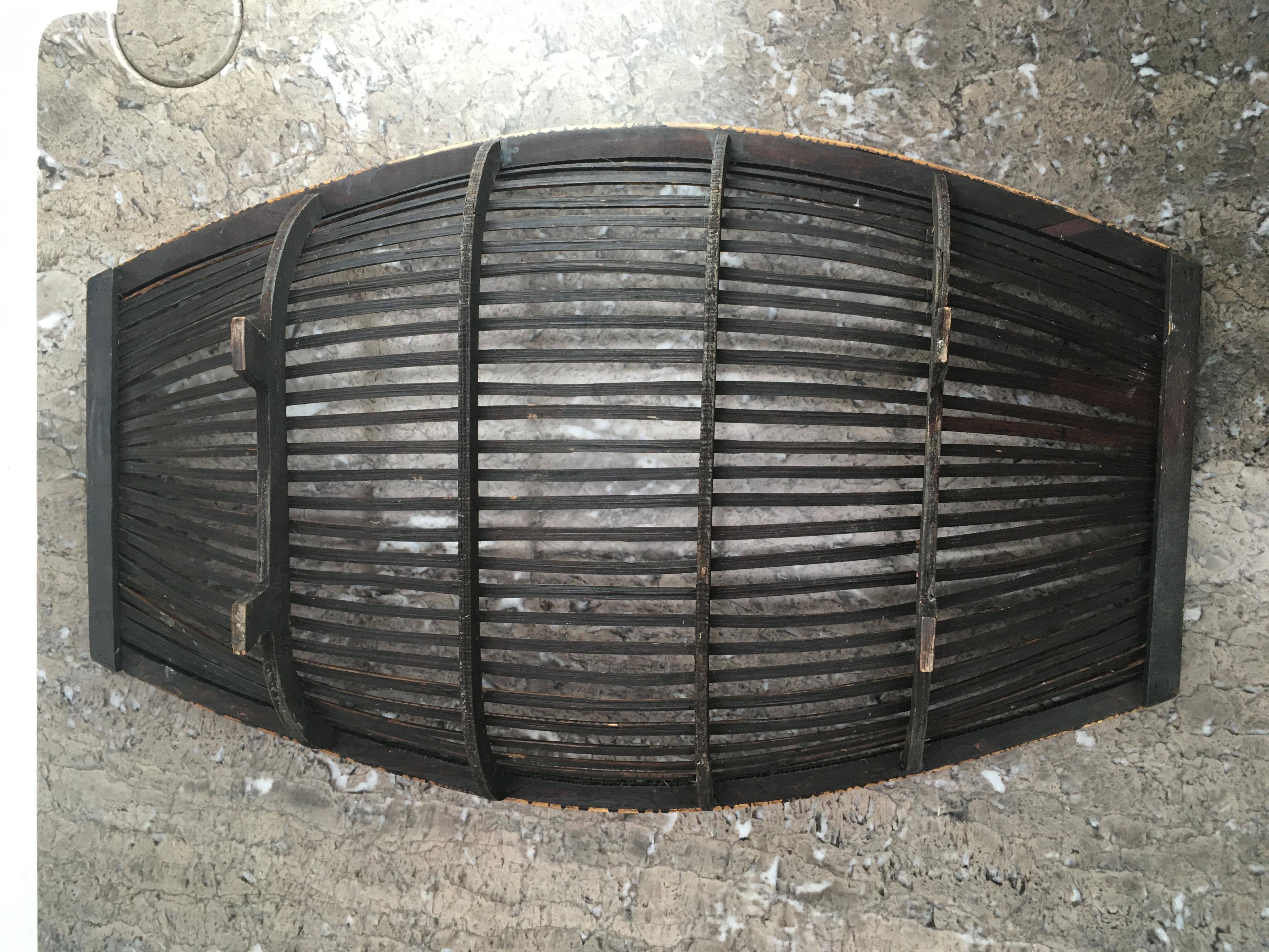 Extra Large Rattan Split Cane and Ply Fruit Basket, circa 1960 4