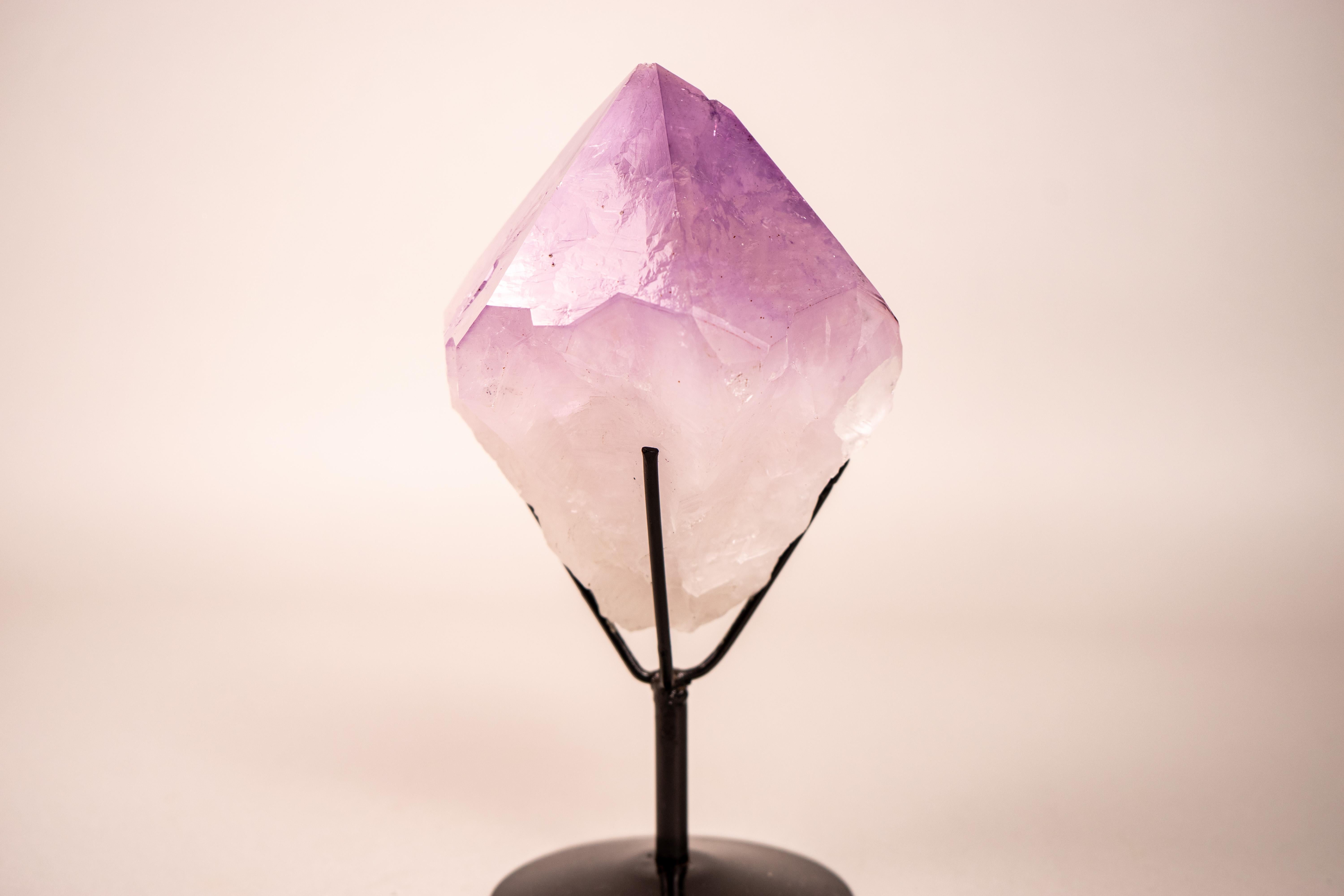Rare XL Lavender Amethyst Point with Record Keeper Faces

▫️ Description

This Amethyst point is a showpiece chosen for its exceptional lavender-purple hue and outstanding beauty. The crystal displays a soft yet vivid shade of lavender that shifts