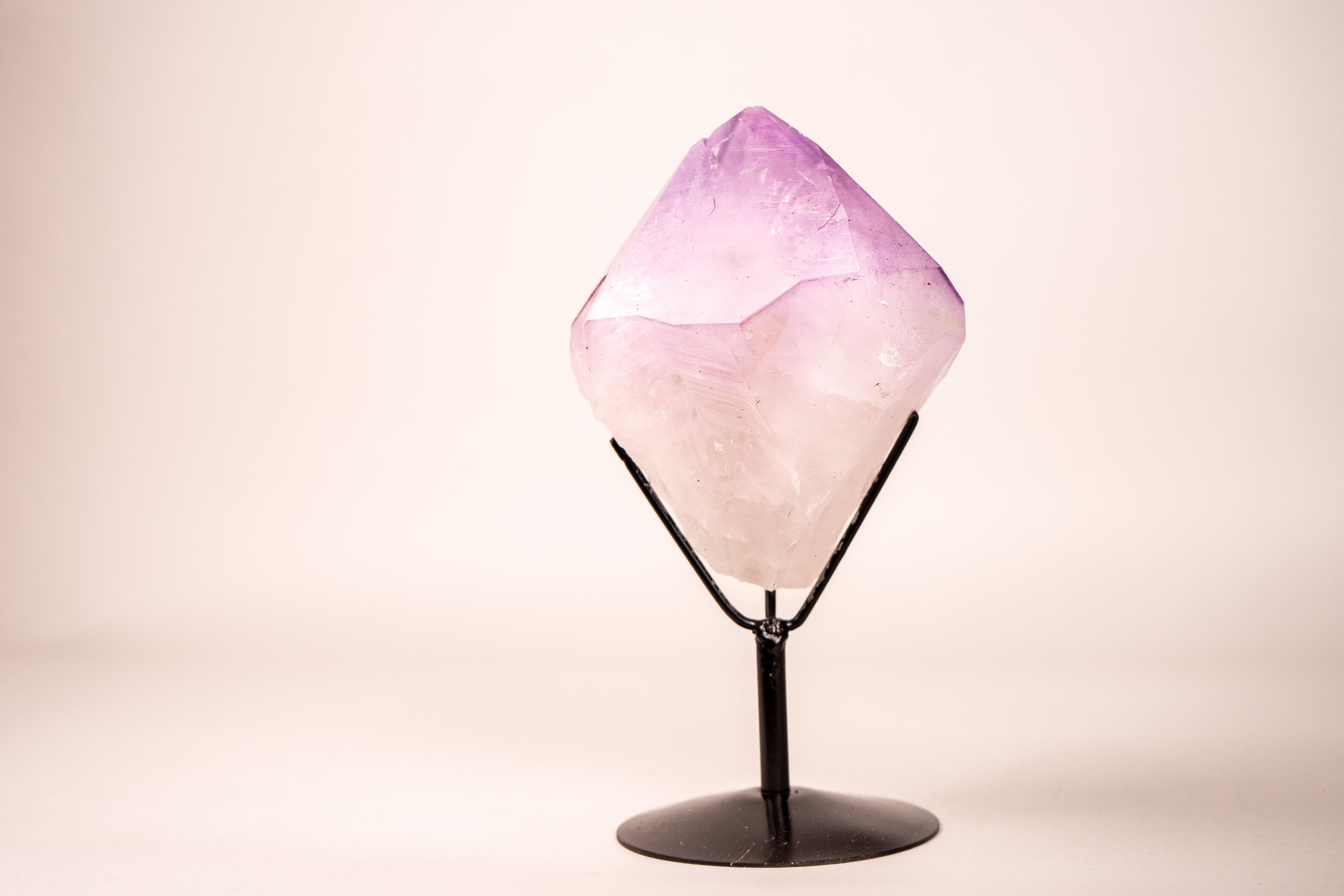 Crystal Extra-Large Raw Lavender Purple Amethyst Point For Sale