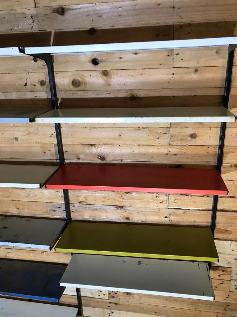 Extra Large Retro 1960s Industrial Pilastro 21 Shelves Metal Wall Shelving Rack 8