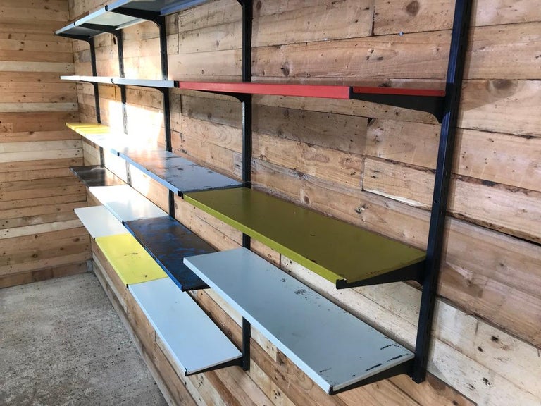 Extra Large Retro 1960s Industrial Pilastro 21 Shelves Metal Wall ...