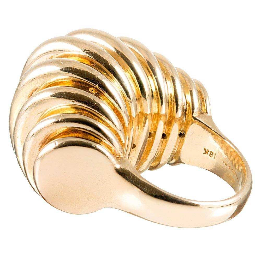 Tiffany & Co. Extra-Large Ridged Golden Ring In Excellent Condition In Carmel-by-the-Sea, CA