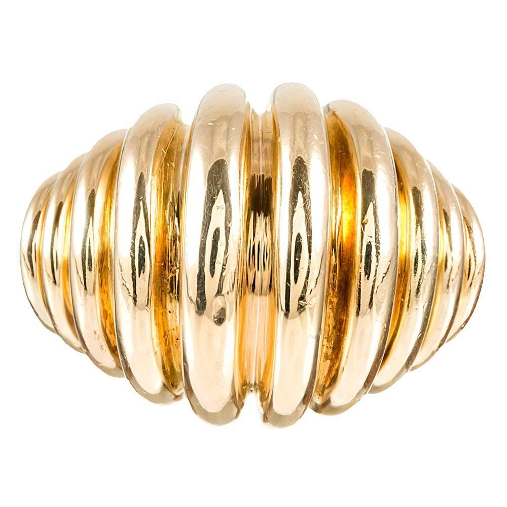 Tiffany & Co. Extra-Large Ridged Golden Ring