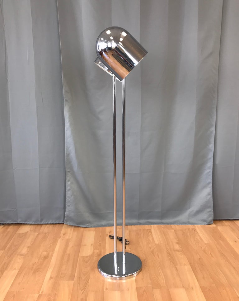 Extra Large Robert Sonneman Double Chrome Dome Floor Lamp at 1stDibs