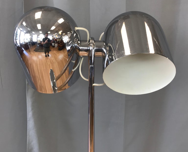 Extra Large Robert Sonneman Double Chrome Dome Floor Lamp at 1stDibs
