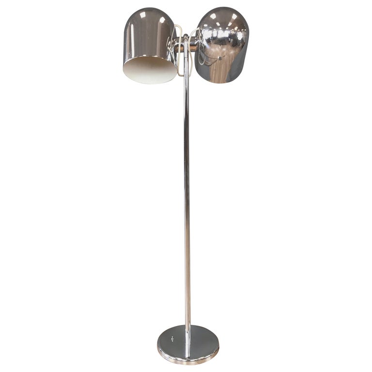 Extra Large Robert Sonneman Double Chrome Dome Floor Lamp at 1stDibs