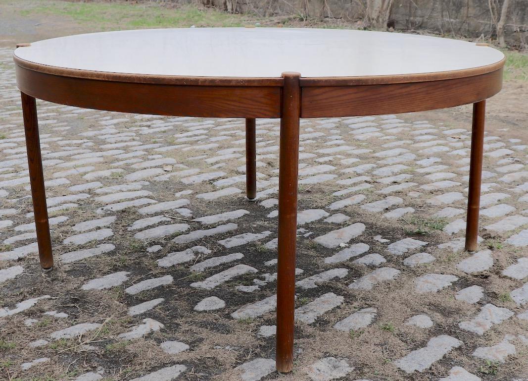 Extra Large Round Mid-Century Modern Conference Dining Table 6