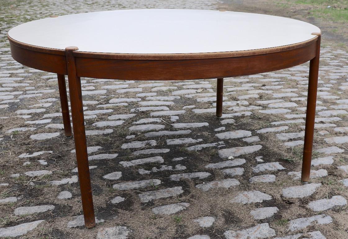 Extra Large Round Mid-Century Modern Conference Dining Table 4