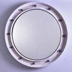 Extra Large Round Swedish Style Painted Pine Mirror