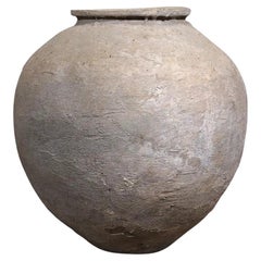 Extra Large Rustic Clay Water Jar, Natural Patina, Java, 19th Century Vessel