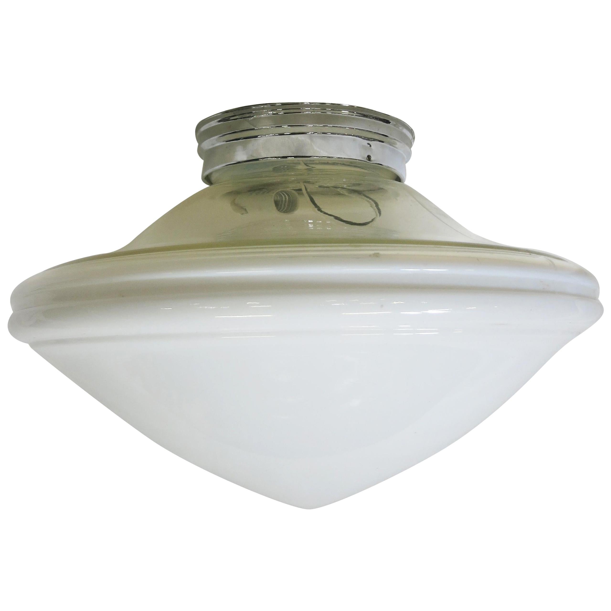 Lampe d’école suspendue globe en verre mélangé en forme de cône:: extra-large