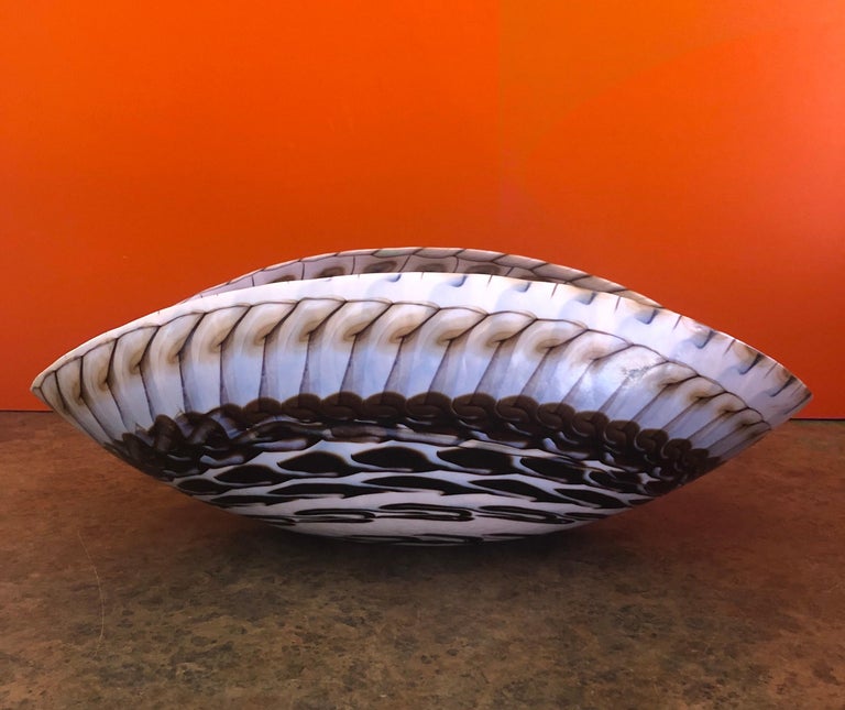 Extra Large "Seashell" Shaped Centerpiece Bowl by Yalos for Murano