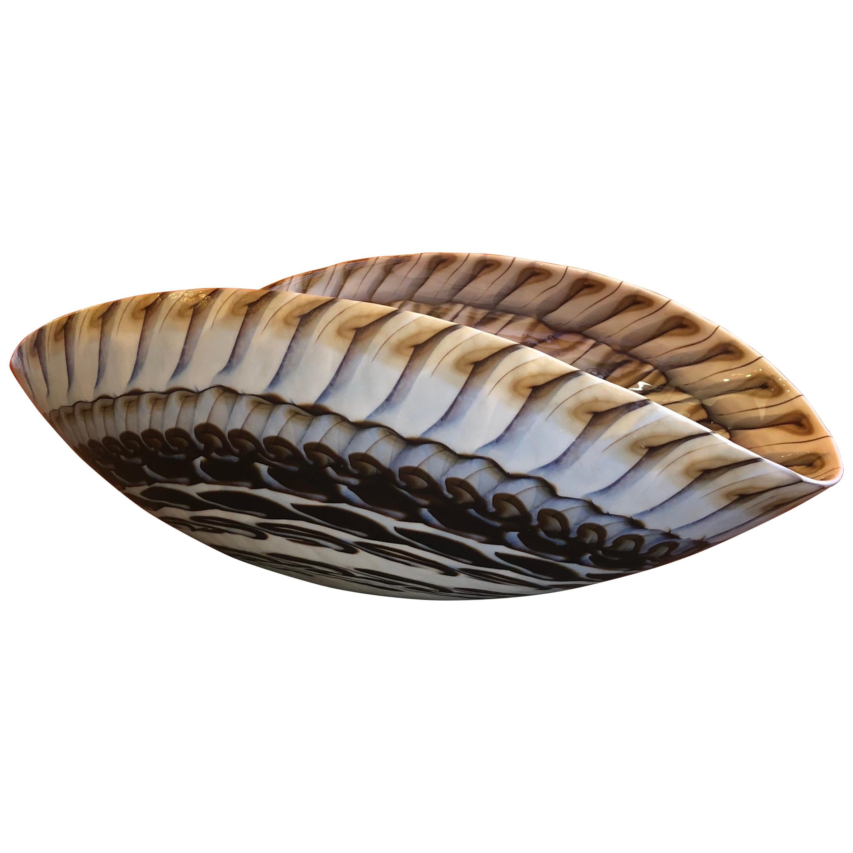 Extra Large "Seashell" Shaped Centerpiece Bowl by Yalos for Murano Glass