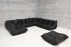 CERTIFIED Ligne Roset TOGO Large Set in Black Full Grain Leather DIAMOND QUALITY