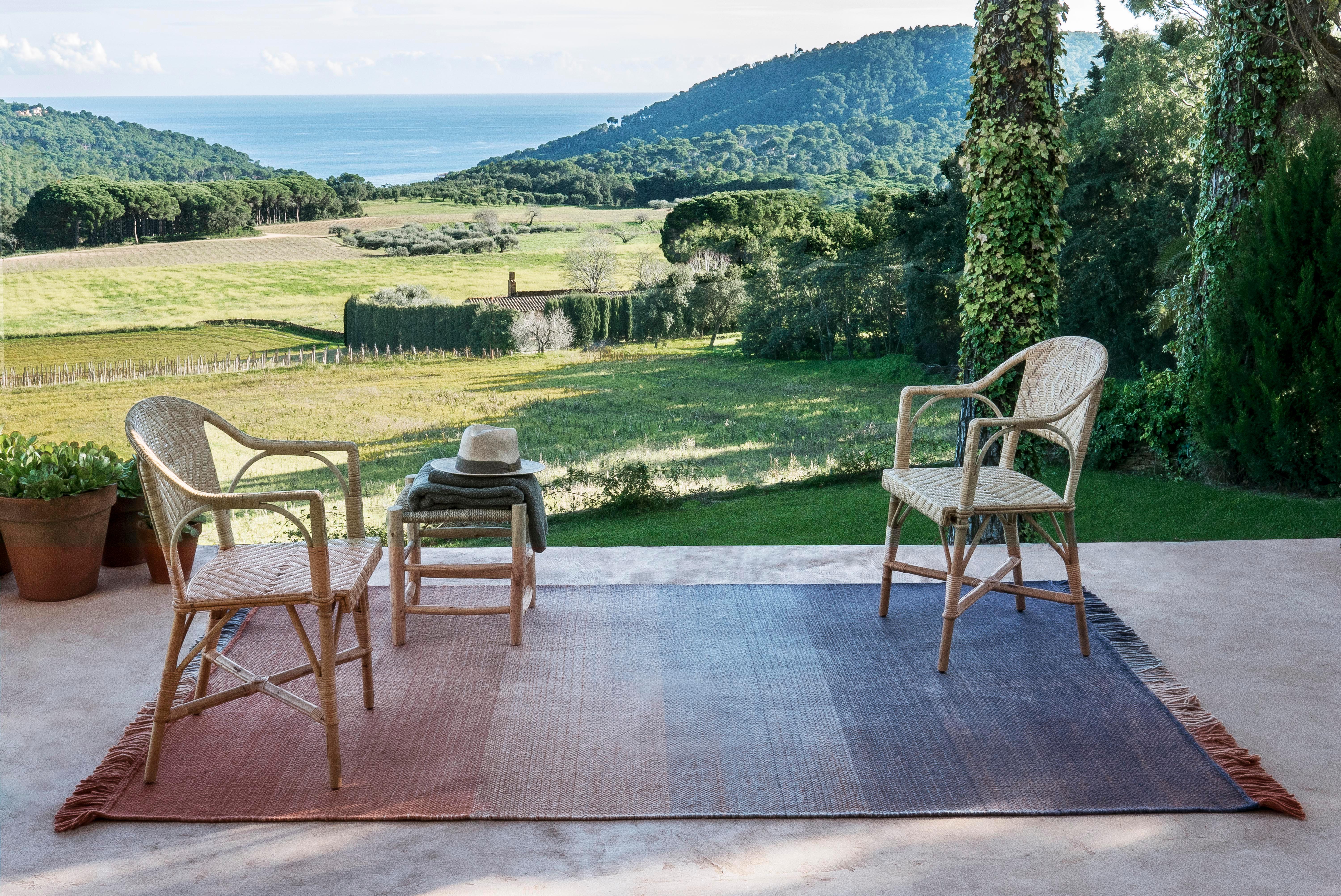 Extra large 'Shade' hand-loomed outdoor rug for Nanimarquina.

The 'Shade' collection is inspired by magical moments in nature where colors melt elegantly into one another and speak for themselves. Designer Begüm Cana Özgür emphasizes: “this is a