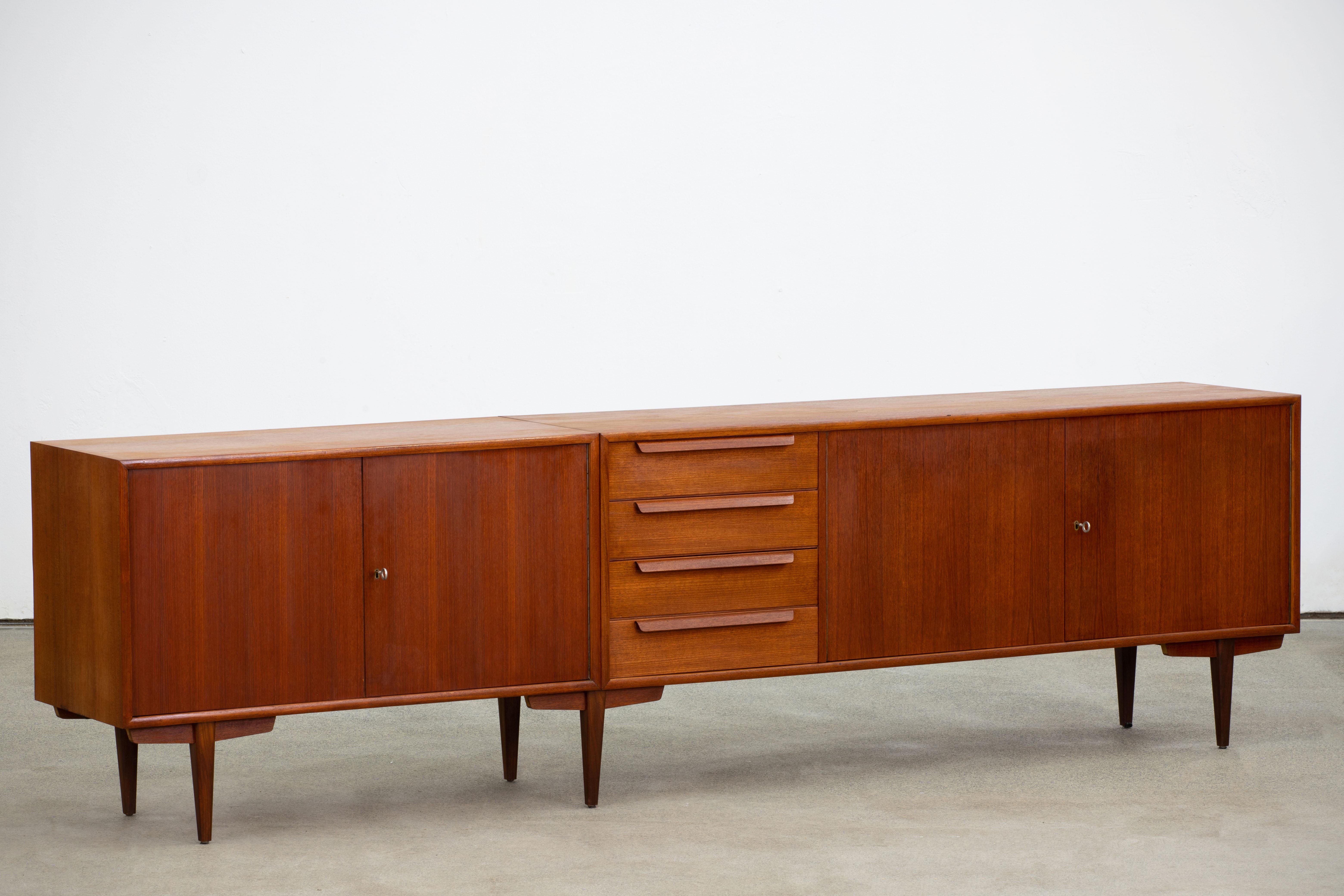 Extra-large sideboard in Teak, Denmark, 1960s 8