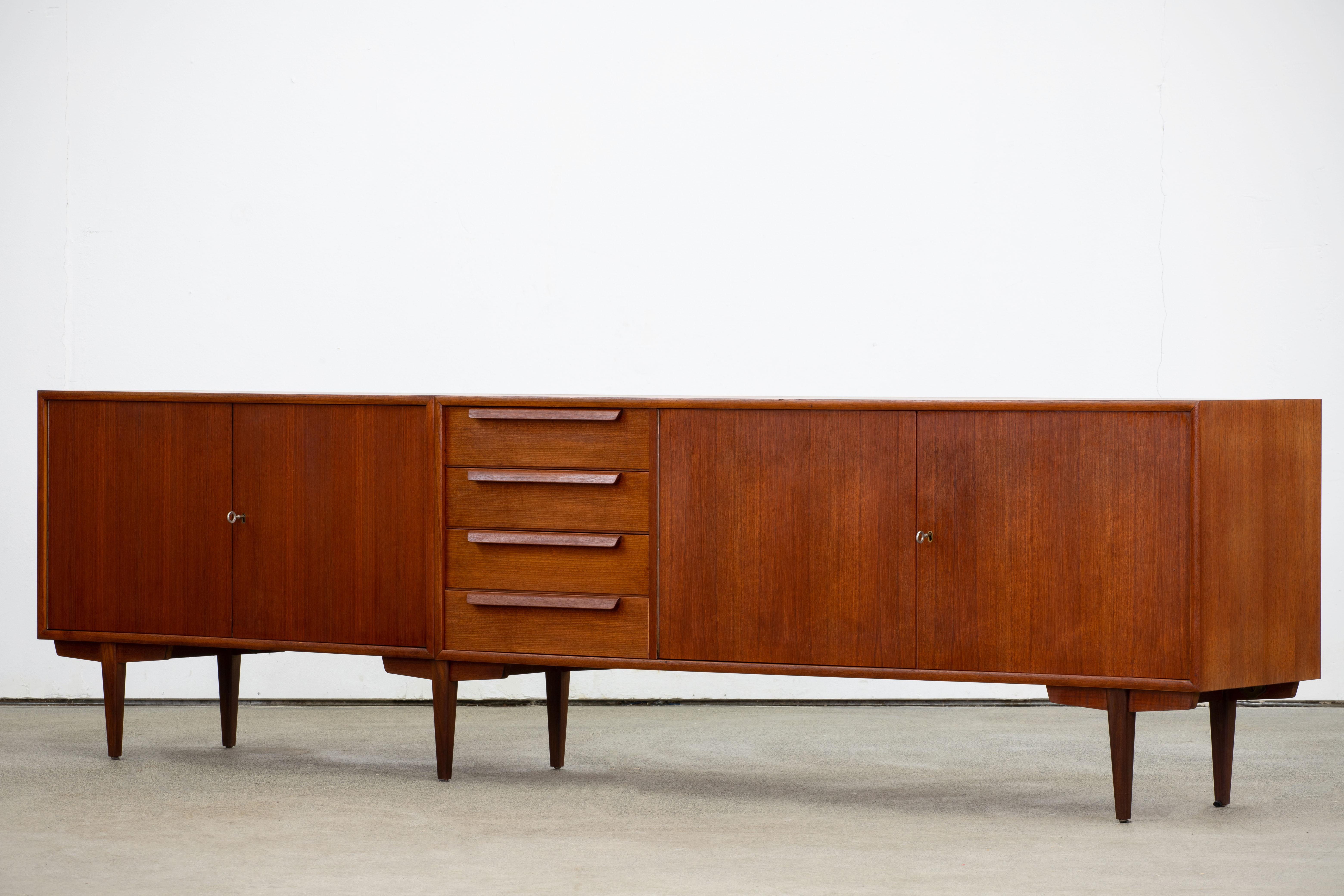 Extra-large sideboard in Teak, Denmark, 1960s 12