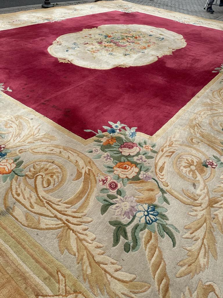 Bobyrug's Extra Large Size Savonnerie Design Design Hand Tufted Carpet (tapis tufté à la main) en vente 2